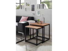 Satztisch >Samuele< in Asteiche geölt aus Metall - 50x48x40cm (BxHxT)