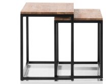 Satztisch >Samuele< in Asteiche geölt aus Metall - 50x48x40cm (BxHxT)