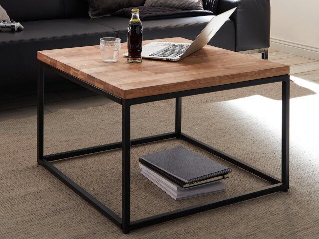Couchtisch >Samuele< in Asteiche geölt aus Metall - 70x45x70cm (BxHxT)