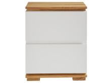 Nachtkonsole >Tataouine< in Weiß matt lackiert aus Massivholz - 48x59x40 (BxHxT)