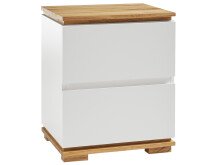 Nachtkonsole >Tataouine< in Weiß matt lackiert aus Massivholz - 48x59x40 (BxHxT)