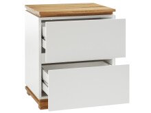 Nachtkonsole >Tataouine< in Weiß matt lackiert aus Massivholz - 48x59x40 (BxHxT)