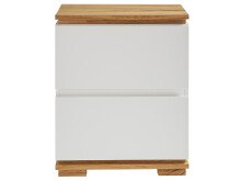 Nachtkonsole >Tataouine< in Weiß matt lackiert aus Massivholz - 48x59x40 (BxHxT)