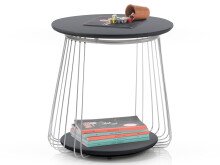Couchtisch >Virginia I< in verchromt aus Metall - 50x51x50cm (BxHxT)