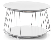 Couchtisch >Virginia II< in verchromt aus Metall - 70x42x70cm (BxHxT)