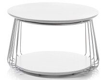 Couchtisch >Virginia II< in verchromt aus Metall - 70x42x70cm (BxHxT)
