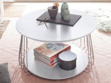 Couchtisch >Virginia II< in verchromt aus Metall - 70x42x70cm (BxHxT)