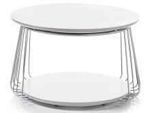 Couchtisch >Virginia II< in verchromt aus Metall - 70x42x70cm (BxHxT)