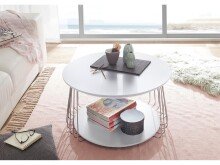 Couchtisch >Virginia II< in verchromt aus Metall - 70x42x70cm (BxHxT)