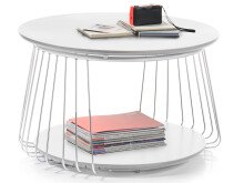 Couchtisch >Virginia II< in verchromt aus Metall - 70x42x70cm (BxHxT)