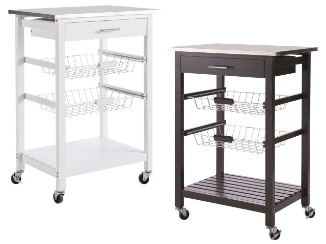 Rollwagen >Columbia I< in  aus Metall,MDF,Edelstahl - 60x83,5x40cm (BxHxT)