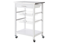 Rollwagen >Columbia I< in  aus Metall,MDF,Edelstahl - 60x83,5x40cm (BxHxT)