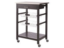 Rollwagen >Columbia I< in Schwarz aus Metall - 60x83,5x40cm (BxHxT)