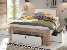 Bett >Chery< in Old Style hell - 145,5x46,5x214cm (BxHxT)