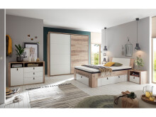 Bett >Chery< in Old Style hell - 145,5x46,5x214cm (BxHxT)