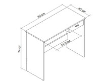 Schreibtisch >Falun< in Sonoma-Eiche - 89x74x40cm (BxHxT)