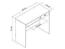 Schreibtisch >Falun< in Sonoma-Eiche - 89x74x40cm (BxHxT)