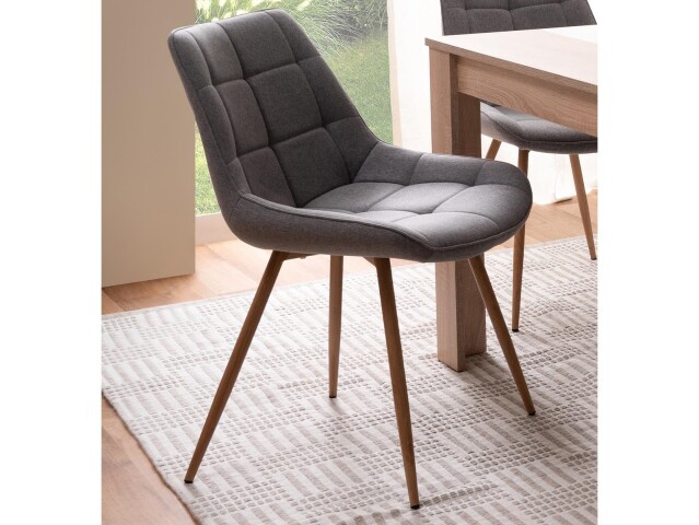 Esszimmerstuhl >Tivoli< (4-er Set) in Grau aus Metall - 50x83x60cm (BxHxT)