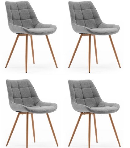 Esszimmerstuhl >Tivoli< (4-er Set) in Grau aus Metall - 50x83x60cm (BxHxT)