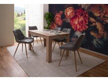 Esszimmerstuhl >Tivoli< (4-er Set) in Grau aus Metall - 50x83x60cm (BxHxT)