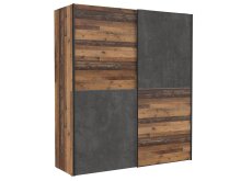 Schwebetürenschrank >Delmore< in Old Wood Vintage Nachbildung