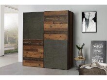 Schwebetürenschrank >Delmore< in Old Wood Vintage Nachbildung