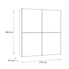 Schwebetürenschrank >Delmore< in Old Wood Vintage Nachbildung