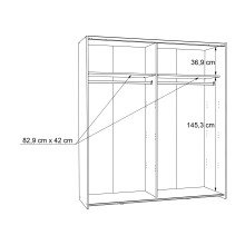Schwebetürenschrank >Delmore< in Old Wood Vintage Nachbildung