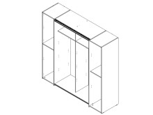 Kleiderschrank >Kaleb I< - 200,1x190,5x61,6cm (BxHxT)