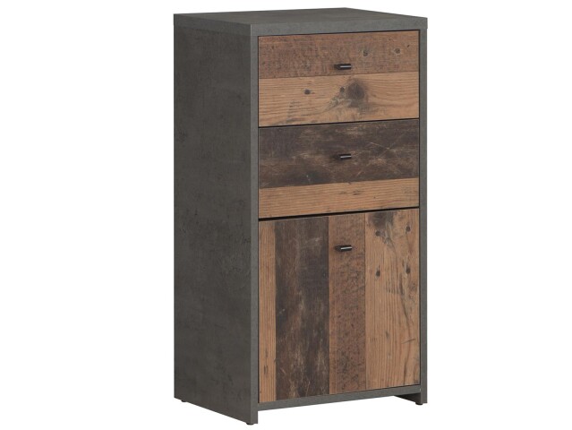Kommode >Burg< in Betonoptik Dunkelgrau - 40.3x77.5x29.6cm (BxHxT)