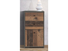 Kommode >Burg< in Betonoptik Dunkelgrau - 40.3x77.5x29.6cm (BxHxT)