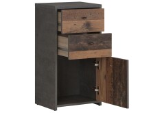 Kommode >Burg< in Betonoptik Dunkelgrau - 40.3x77.5x29.6cm (BxHxT)