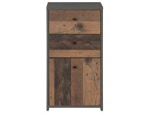 Kommode >Burg< in Betonoptik Dunkelgrau - 40.3x77.5x29.6cm (BxHxT)