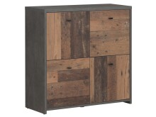 Kommode >Burg II< in Schwarz - 77,2x77,5x29,6cm (BxHxT)