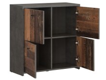 Kommode >Burg II< in Schwarz - 77,2x77,5x29,6cm (BxHxT)