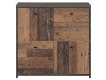 Kommode >Burg II< in Schwarz - 77,2x77,5x29,6cm (BxHxT)