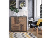 Kommode >Burg II< in Schwarz - 77,2x77,5x29,6cm (BxHxT)