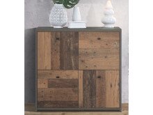 Kommode >Burg II< in Schwarz - 77,2x77,5x29,6cm...