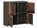 Kommode >Burg II< in Schwarz - 77,2x77,5x29,6cm (BxHxT)