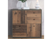 Kommode >Burg< in Betonoptik Dunkelgrau - 77.2x77.5x29.6cm (BxHxT)