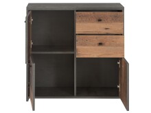 Kommode >Burg< in Betonoptik Dunkelgrau - 77.2x77.5x29.6cm (BxHxT)