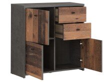 Kommode >Burg< in Betonoptik Dunkelgrau - 77.2x77.5x29.6cm (BxHxT)