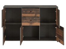 Kommode >Burg< in Betonoptik Dunkelgrau - 114.1x77.5x29.6cm (BxHxT)