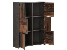 Kommode >Burg< in Betonoptik Dunkelgrau - 77.2x112.7x29.6cm (BxHxT)