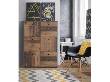 Kommode >Burg< in Betonoptik Dunkelgrau - 77.2x112.7x29.6cm (BxHxT)