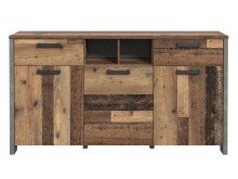 Sideboard >Celon< in Old Wood Vintage - 156.4x86.3x41.6cm (BxHxT)