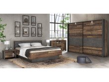 Sideboard >Celon< in Old Wood Vintage - 156.4x86.3x41.6cm (BxHxT)