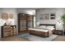Bett in Schwarz - 187,5x91,7x209,9cm (BxHxT)