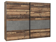 Schwebetürenschrank in Betonoptik Dunkelgrau - 269,9x210,5x61,2cm (BxHxT)