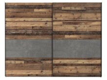 Schwebetürenschrank in Betonoptik Dunkelgrau - 269,9x210,5x61,2cm (BxHxT)